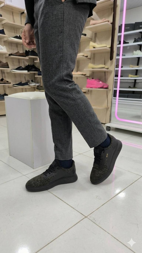کفش روزمره مردانه Hugo Boss Trainers Canvas Body Logo Side Bulton Runn کذ 50460000