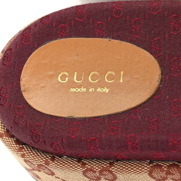 صندل زنانه گوچی ایتالیا GUCCI Canvas GG Monogram Angelina Platform Beige Ruggine Sold کد 1195716